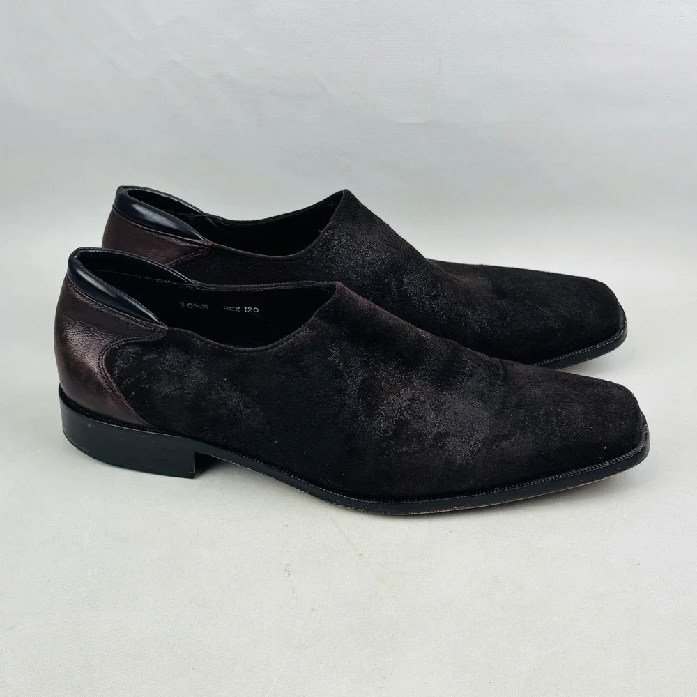 Donald Pliner Rex Loafer Mens 10.5 M Brown Suede Leather Slip On Loafers Italy